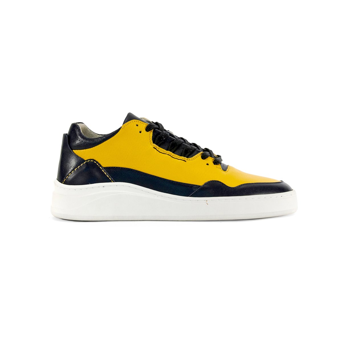 DELTA Yellow Navy Tumbled Leather